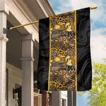 African Tribal Heritage Garden Flag Black Gold Pattern