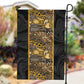 African Tribal Heritage Garden Flag Black Gold Pattern