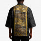 African Tribal Heritage Kimono Black Gold Pattern
