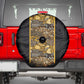 African Tribal Heritage Spare Tire Cover Black Gold Pattern