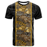 African Tribal Heritage T shirt Black Gold Pattern