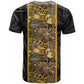 African Tribal Heritage T shirt Black Gold Pattern