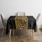 African Tribal Heritage Tablecloth Black Gold Pattern