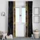 African Tribal Heritage Window Curtain Black Gold Pattern
