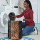 African Tribal Heritage Laundry Basket Earth Tone Pattern