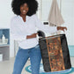 African Tribal Heritage Laundry Basket Earth Tone Pattern