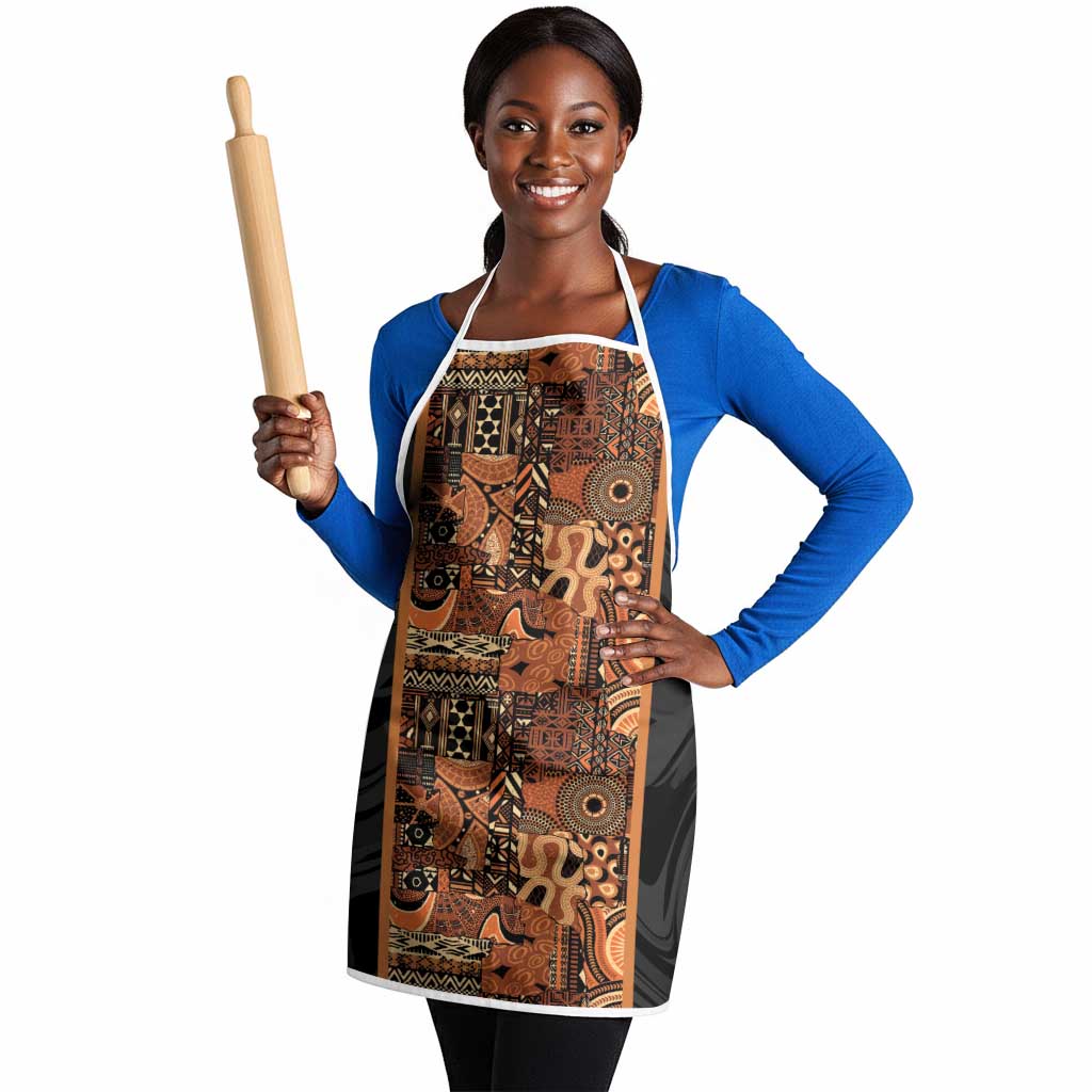 African Tribal Heritage Apron Earth Tone Pattern