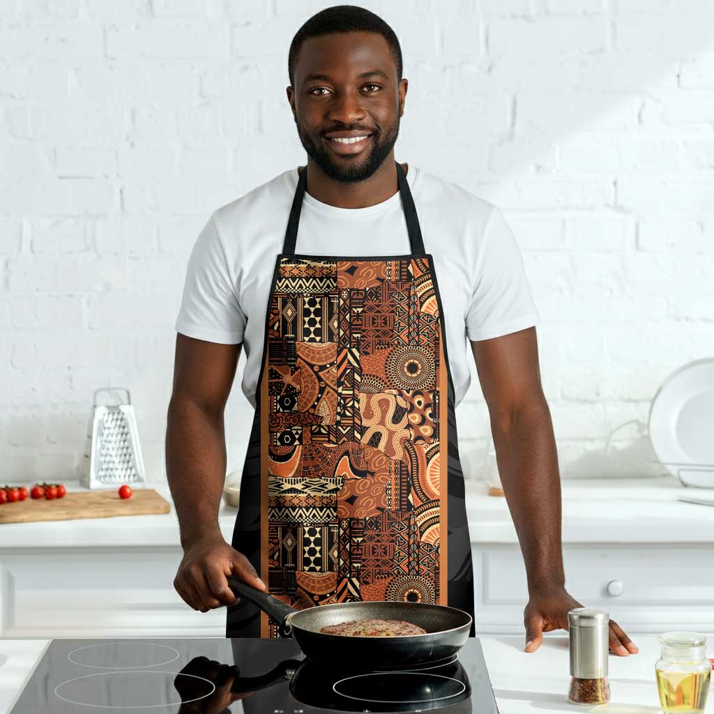 African Tribal Heritage Apron Earth Tone Pattern