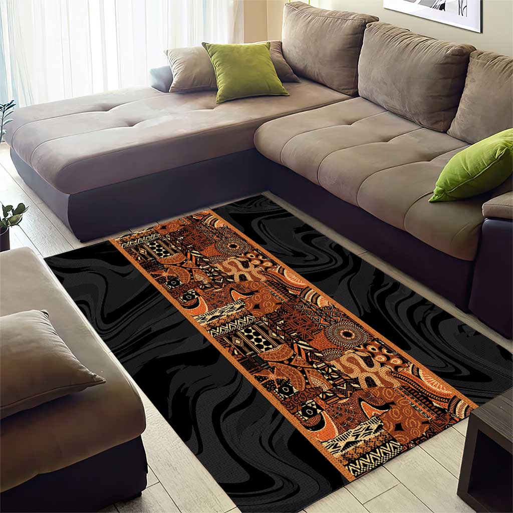 African Tribal Heritage Area Rug Earth Tone Pattern