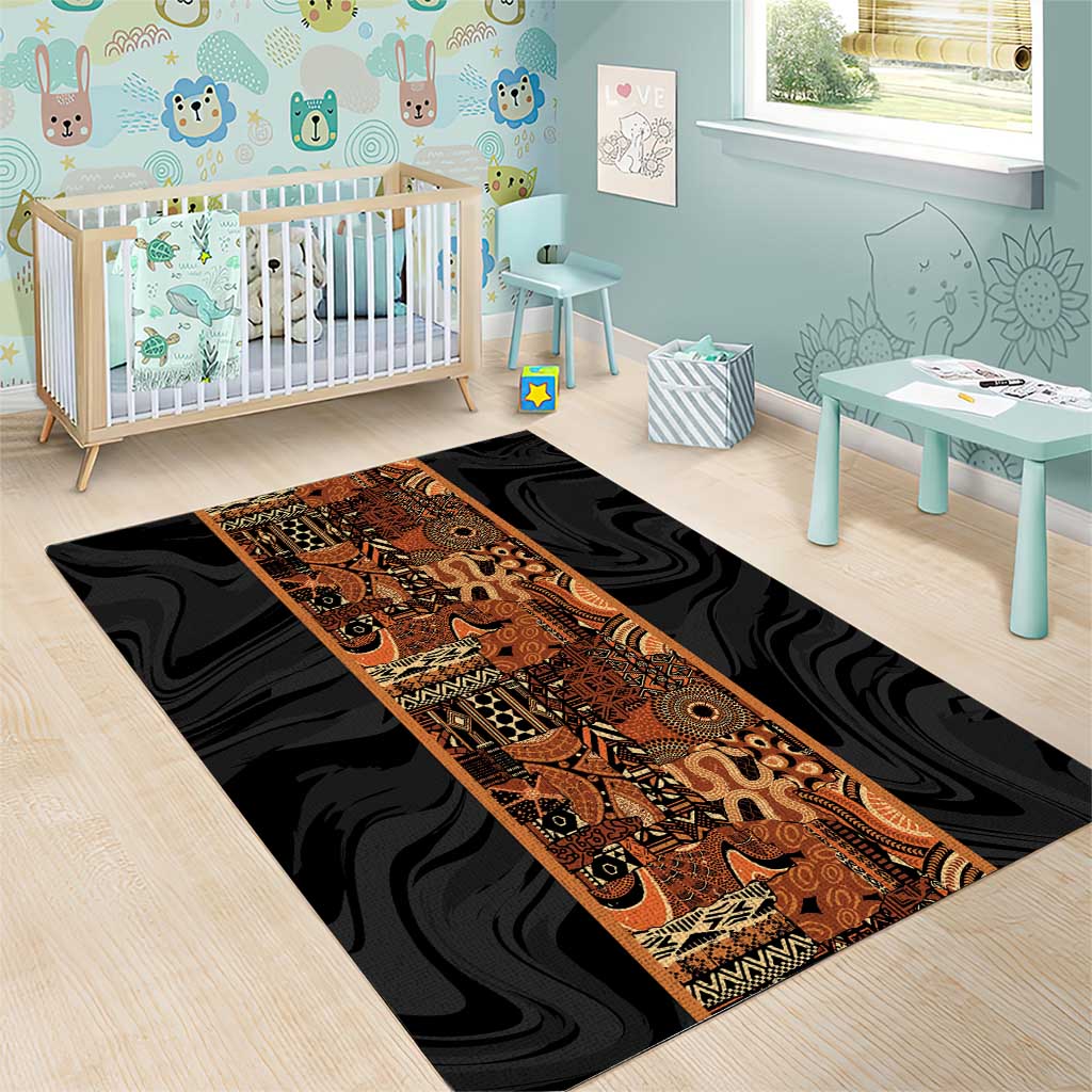 African Tribal Heritage Area Rug Earth Tone Pattern