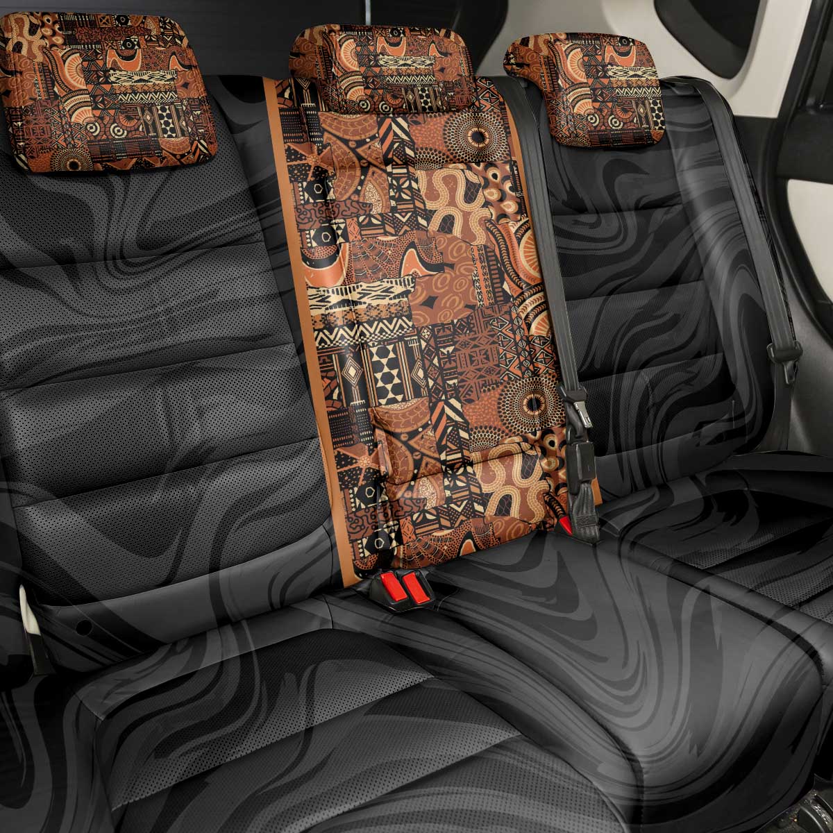 African Tribal Heritage Back Car Seat Cover Earth Tone Pattern