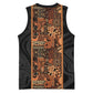 African Tribal Heritage Basketball Jersey Earth Tone Pattern