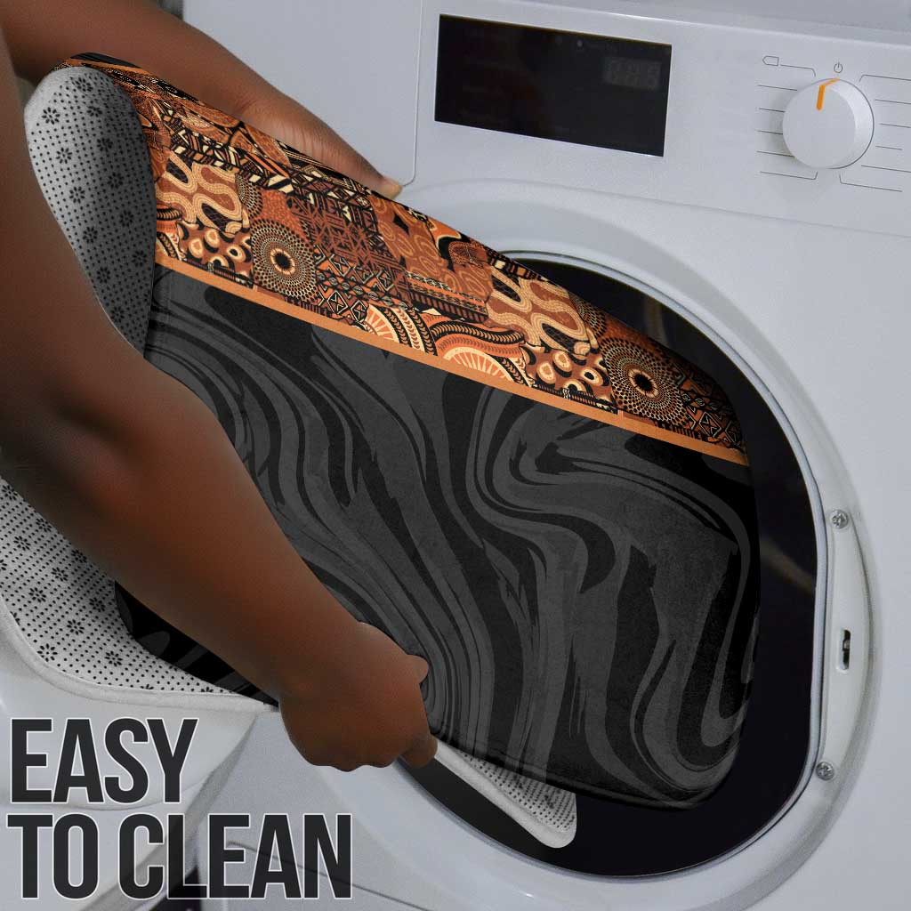 African Tribal Heritage Bathroom Set Earth Tone Pattern