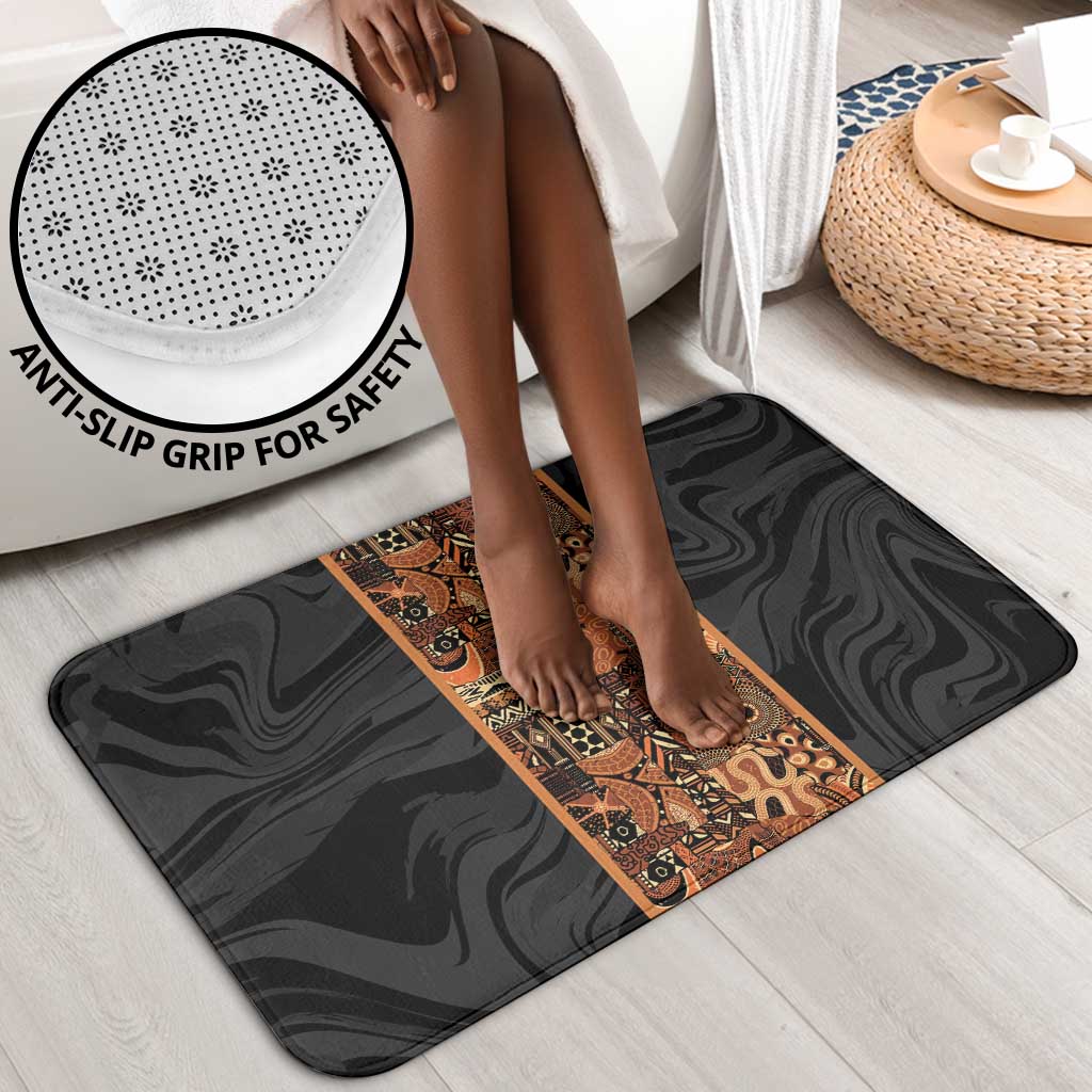 African Tribal Heritage Bathroom Set Earth Tone Pattern
