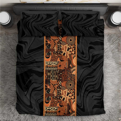 African Tribal Heritage Bedding Set Earth Tone Pattern