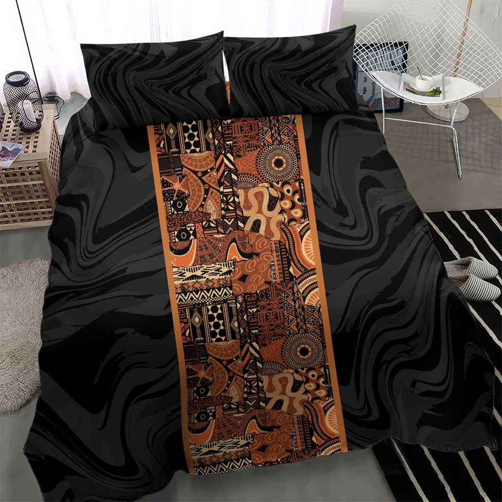 African Tribal Heritage Bedding Set Earth Tone Pattern