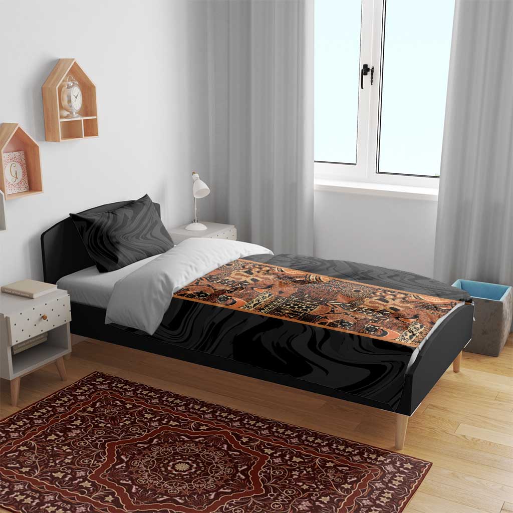 African Tribal Heritage Bedding Set Earth Tone Pattern