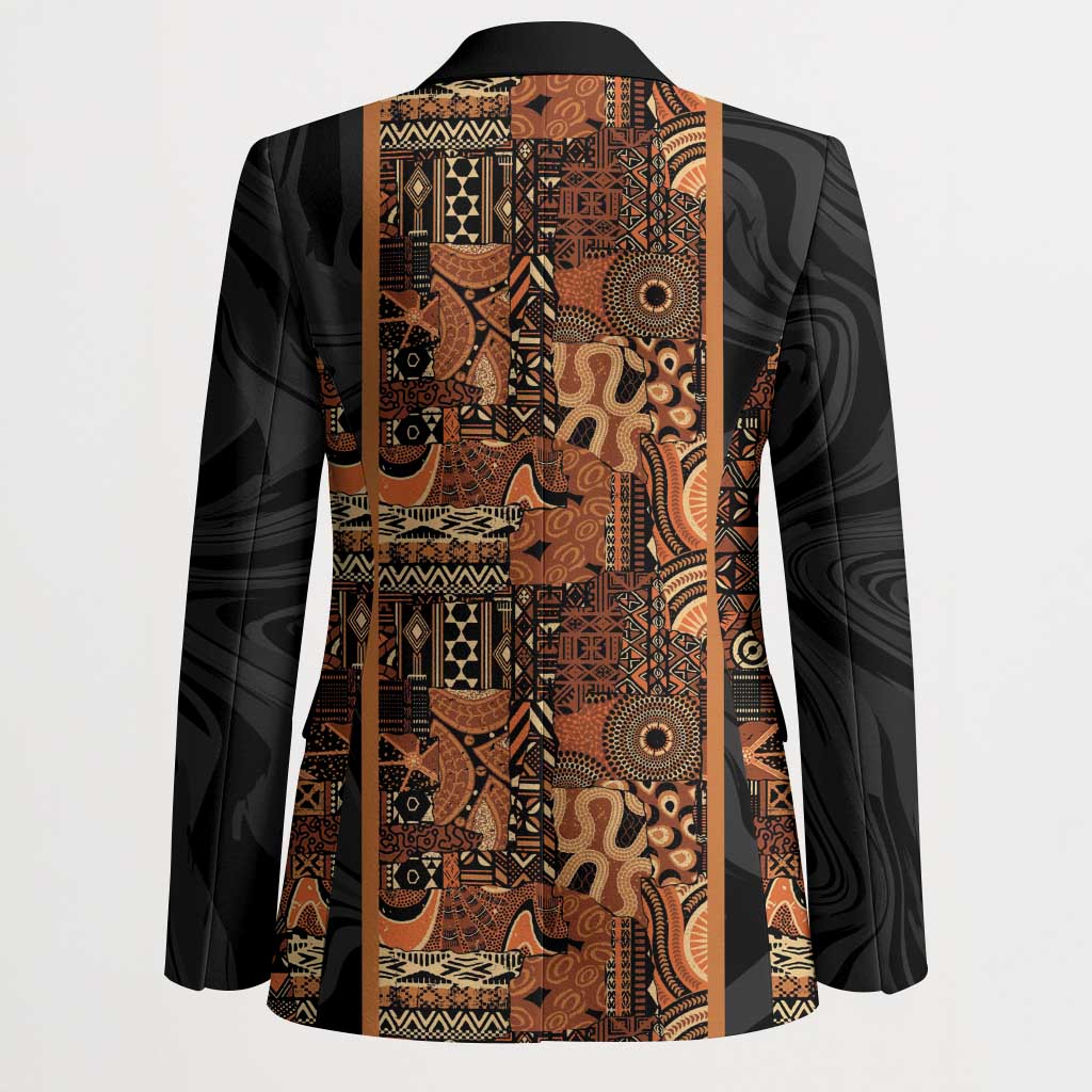 African Tribal Heritage Blazer Earth Tone Pattern
