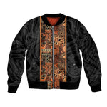 African Tribal Heritage Bomber Jacket Earth Tone Pattern