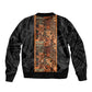 African Tribal Heritage Bomber Jacket Earth Tone Pattern