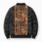African Tribal Heritage Bomber Puffer Jacket Earth Tone Pattern