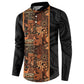African Tribal Heritage Button Sweatshirt Earth Tone Pattern