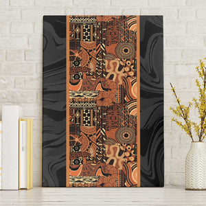 African Tribal Heritage Canvas Wall Art Earth Tone Pattern