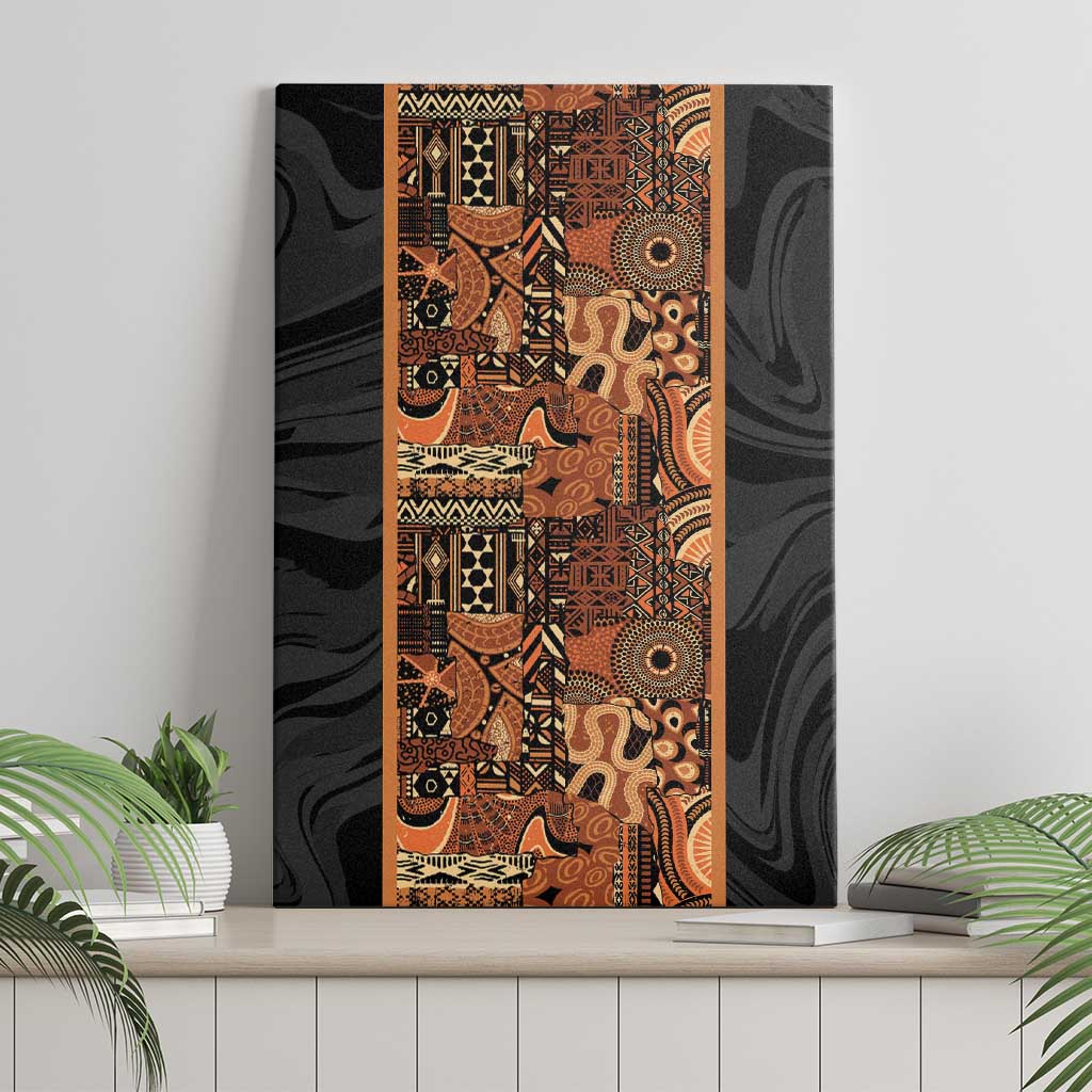 African Tribal Heritage Canvas Wall Art Earth Tone Pattern