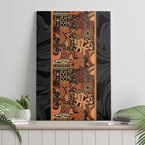 African Tribal Heritage Canvas Wall Art Earth Tone Pattern