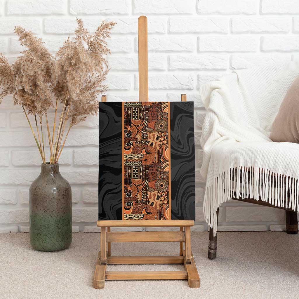 African Tribal Heritage Canvas Wall Art Earth Tone Pattern