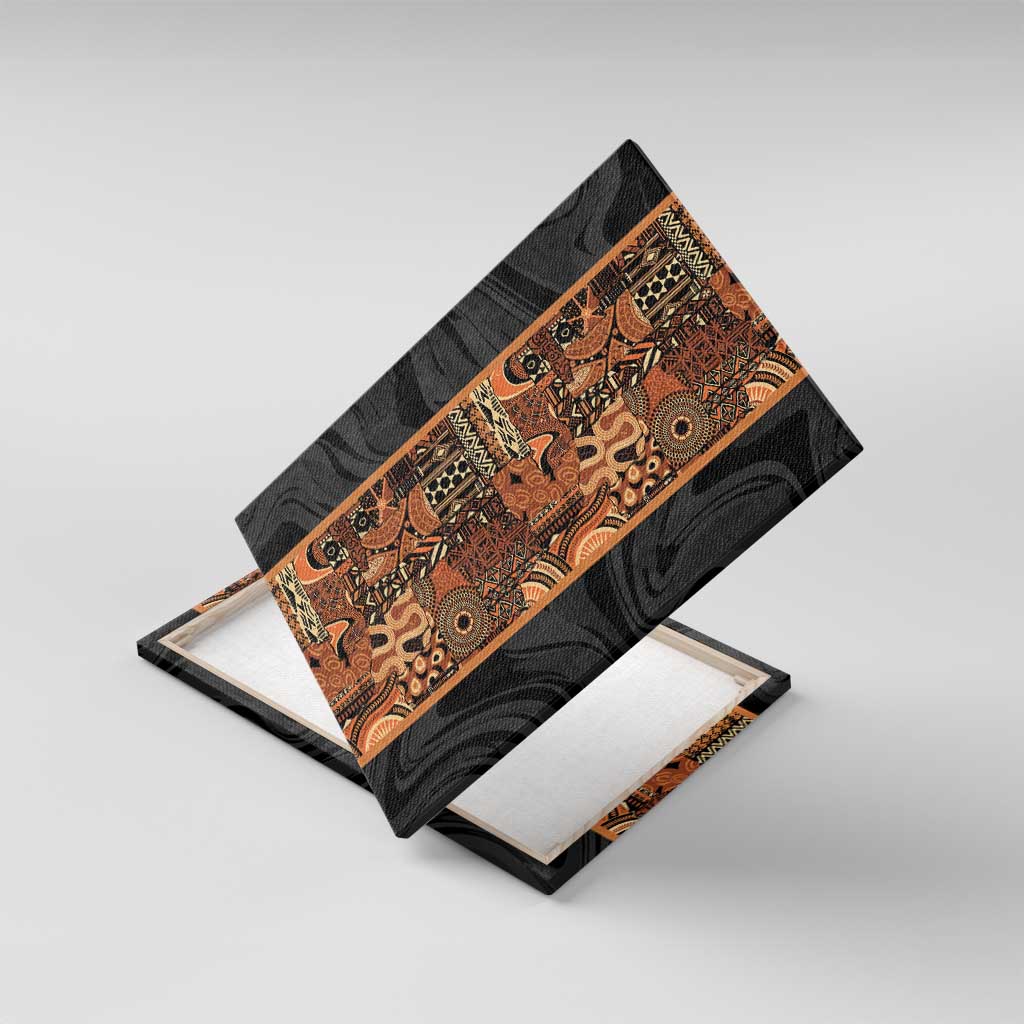 African Tribal Heritage Canvas Wall Art Earth Tone Pattern
