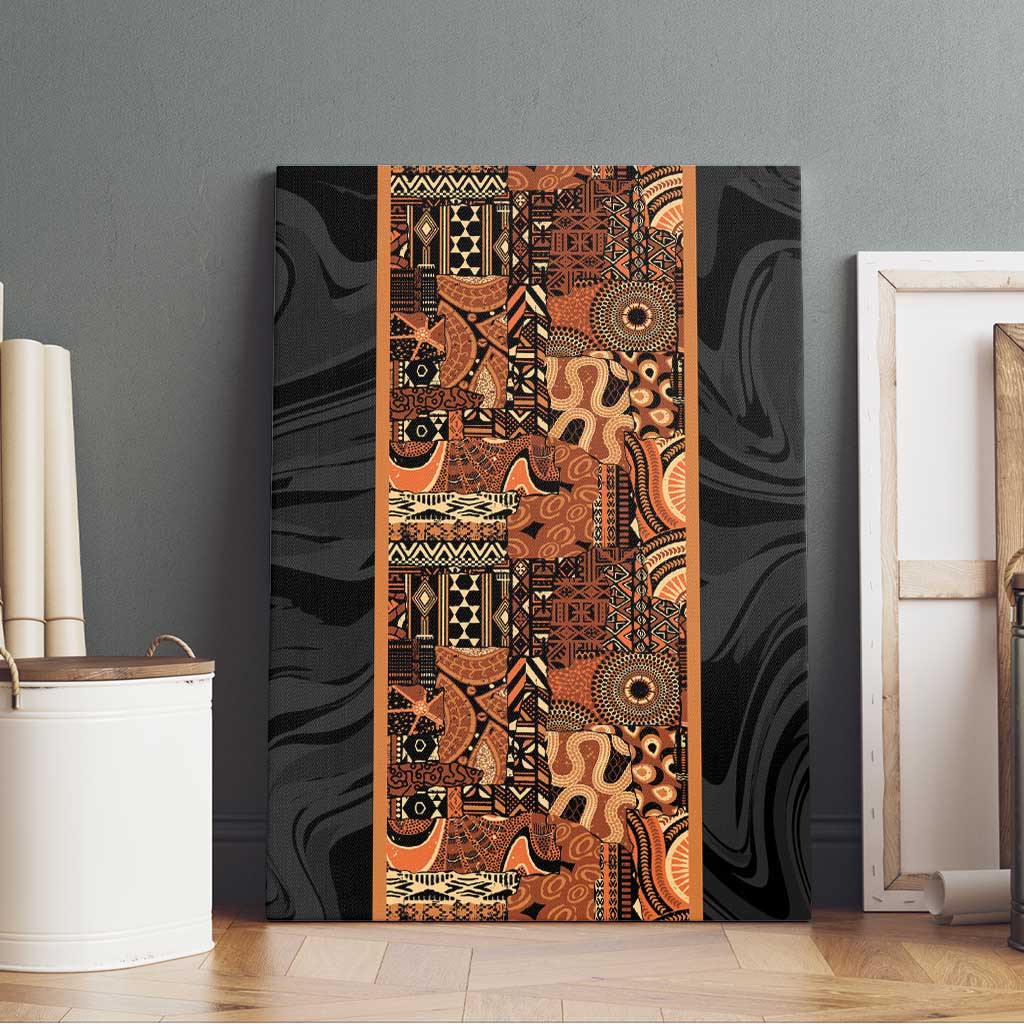 African Tribal Heritage Canvas Wall Art Earth Tone Pattern
