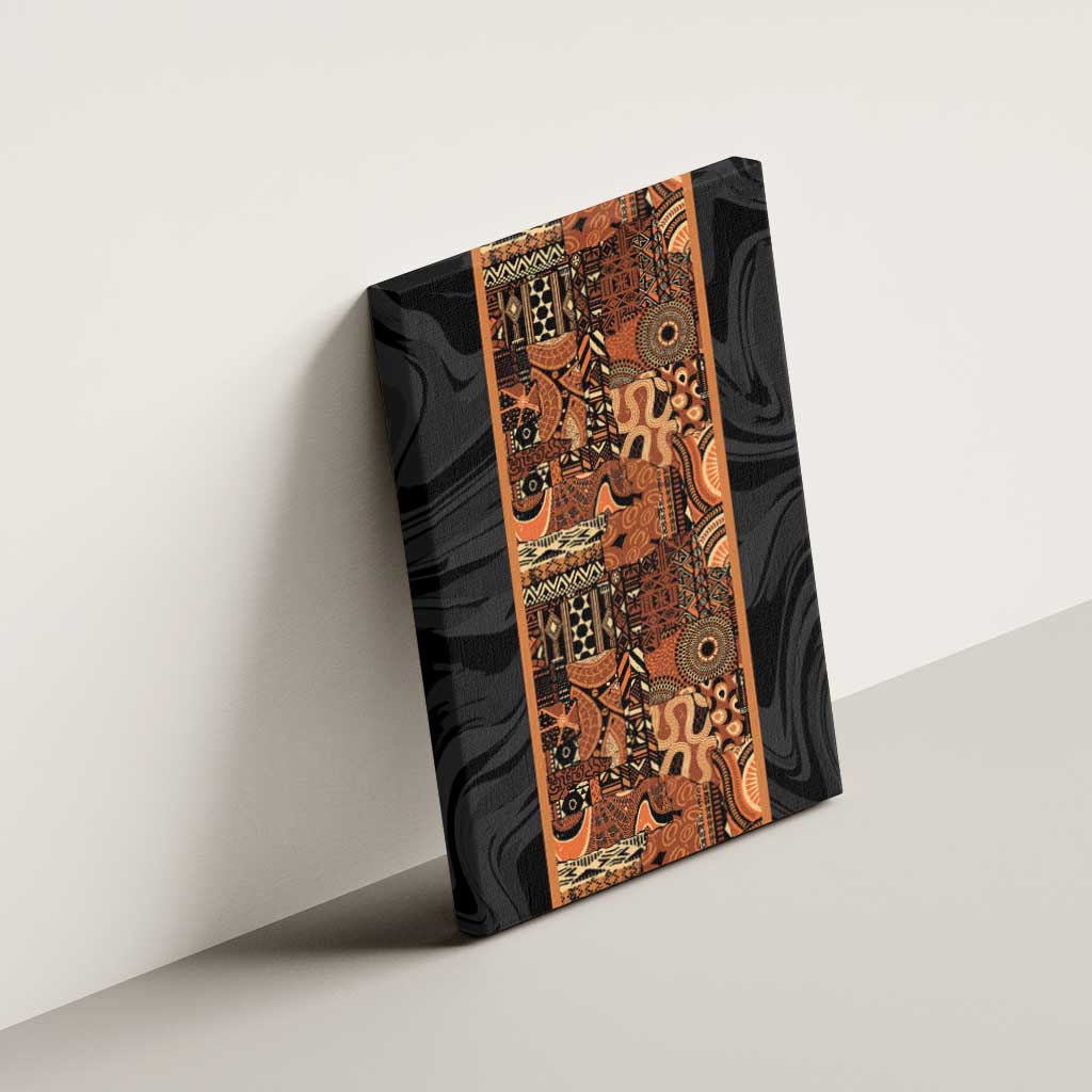 African Tribal Heritage Canvas Wall Art Earth Tone Pattern