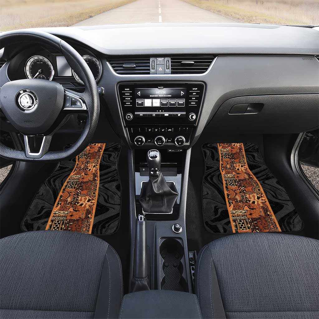 African Tribal Heritage Car Mats Earth Tone Pattern