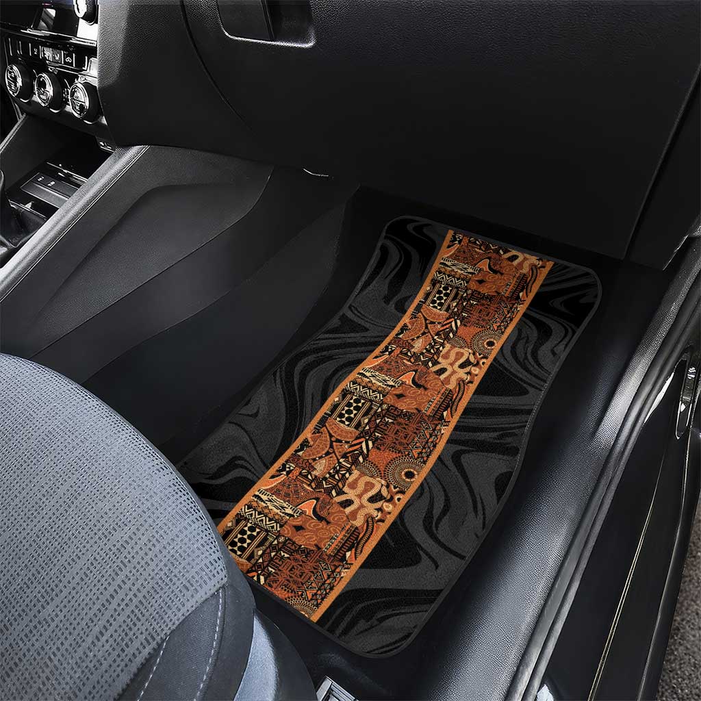 African Tribal Heritage Car Mats Earth Tone Pattern