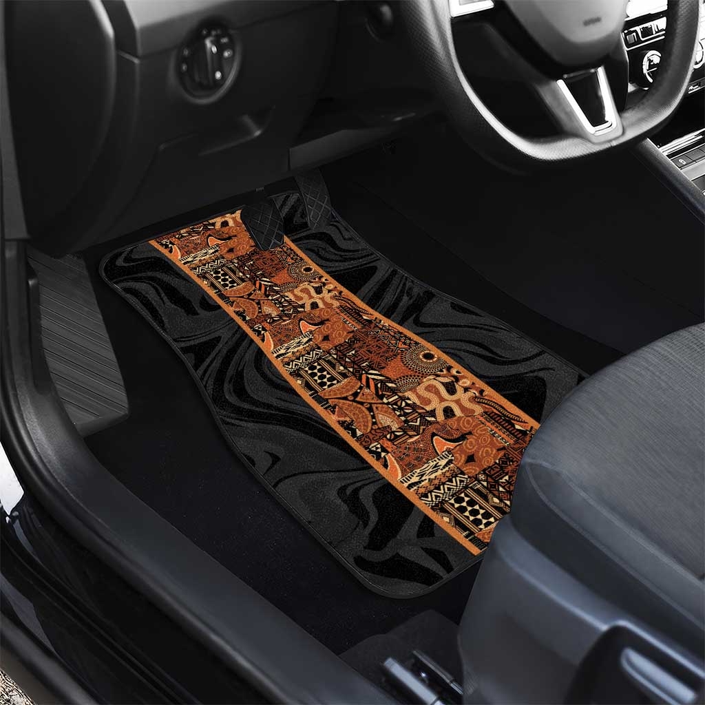 African Tribal Heritage Car Mats Earth Tone Pattern