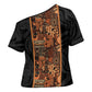 African Tribal Heritage Cross Shoulder Shirt Earth Tone Pattern