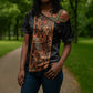 African Tribal Heritage Cross Shoulder Shirt Earth Tone Pattern