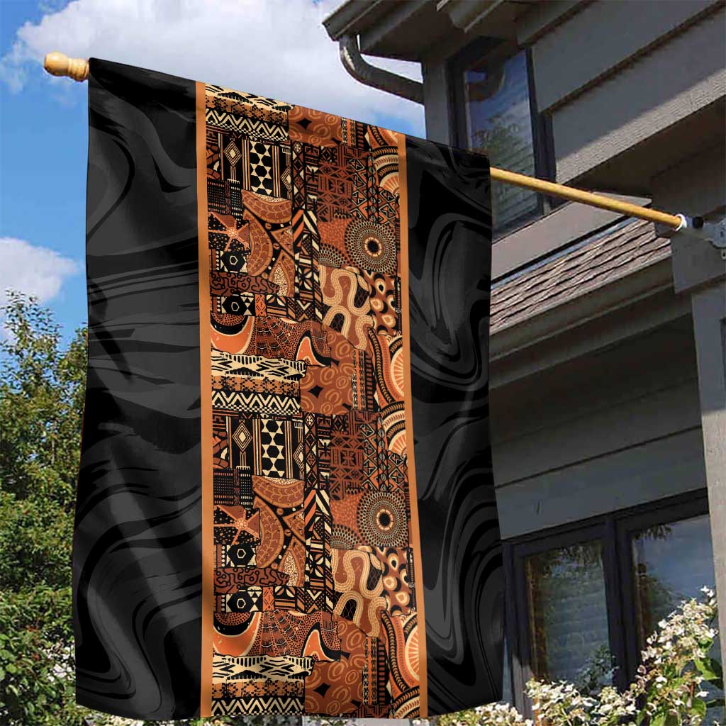 African Tribal Heritage Garden Flag Earth Tone Pattern