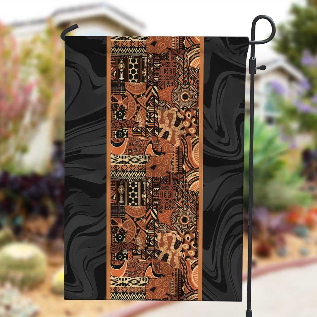 African Tribal Heritage Garden Flag Earth Tone Pattern