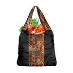 African Tribal Heritage Grocery Bag Earth Tone Pattern