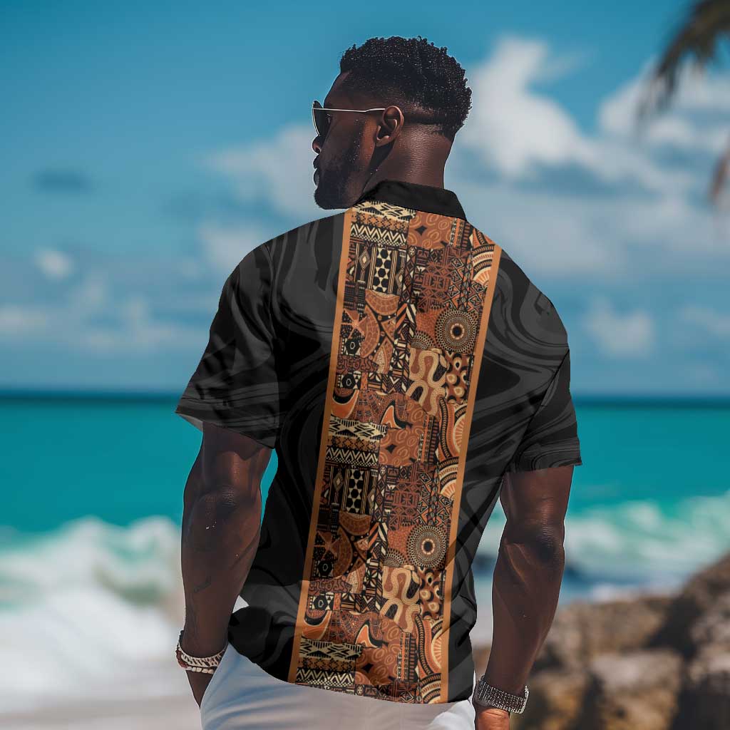 African Tribal Heritage Hawaiian Shirt Earth Tone Pattern