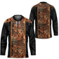 African Tribal Heritage Hockey Jersey Earth Tone Pattern
