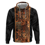 African Tribal Heritage Hoodie Earth Tone Pattern