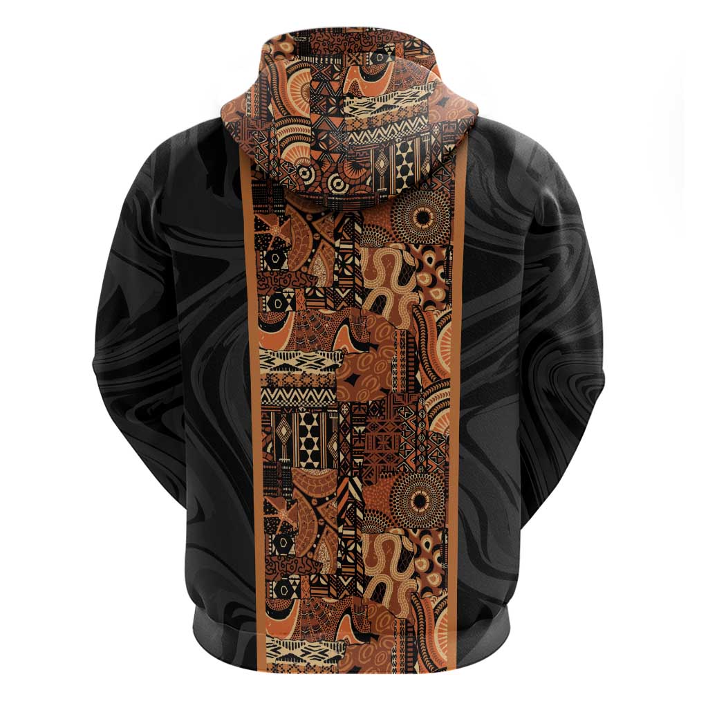 African Tribal Heritage Hoodie Earth Tone Pattern