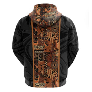 African Tribal Heritage Hoodie Earth Tone Pattern