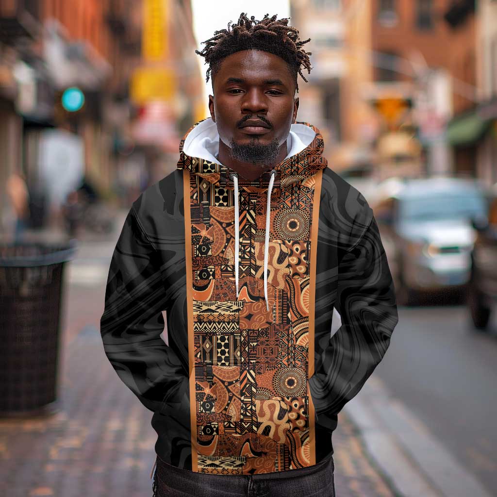 African Tribal Heritage Hoodie Earth Tone Pattern