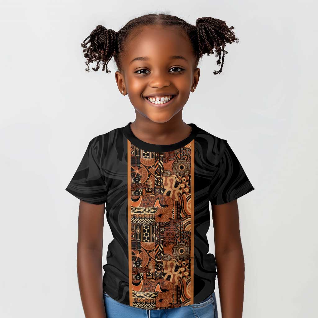 African Tribal Heritage Kid T shirt Earth Tone Pattern