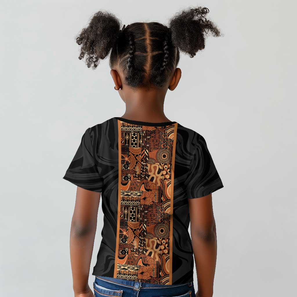 African Tribal Heritage Kid T shirt Earth Tone Pattern