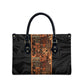 African Tribal Heritage Leather Bag Earth Tone Pattern
